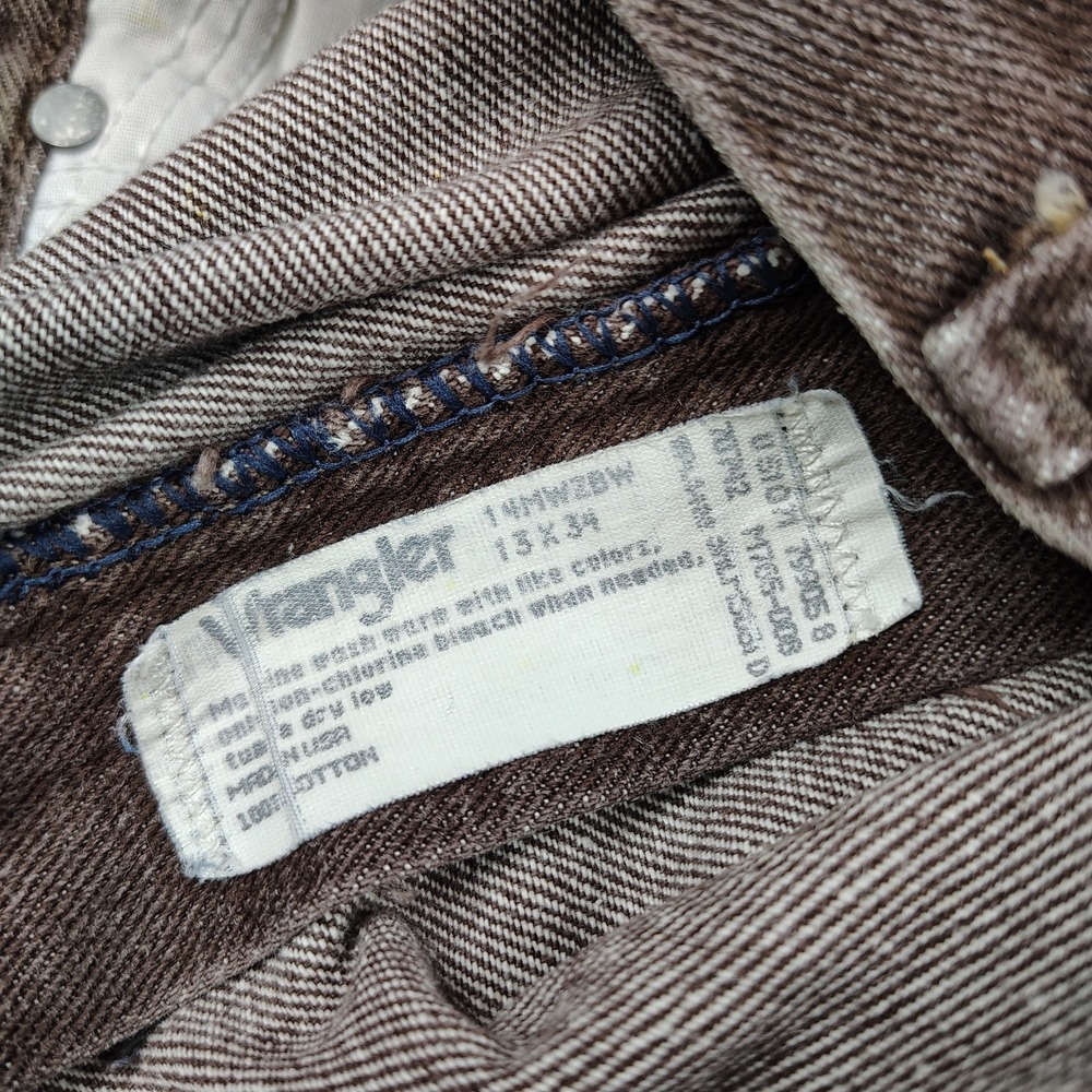 Vintage Wrangler MWZ Jeans 30x30 Cocoa Brown Denim Cowboy Cut Rodeo USA Made 90s - Picture 9 of 10